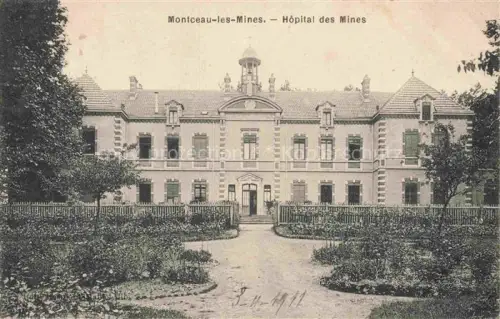 AK / Ansichtskarte Montceau-les-Mines Montceaux-l Etoile Charolles 71 Saone-et-Loire Hôpital-des-Mines Krankenhaus Garten Zaun Eingangstor Gebaeude Park