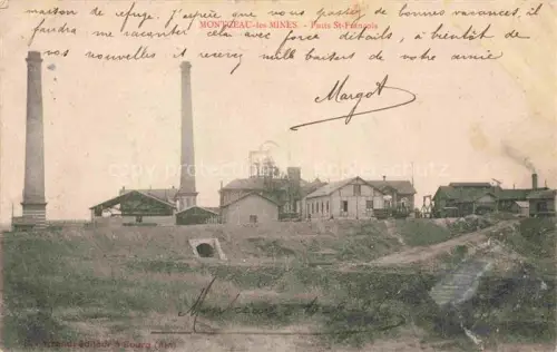AK / Ansichtskarte Montceau-les-Mines Montceaux-l Etoile Charolles 71 Saone-et-Loire Puits-St-François Bergwerk Schacht Schornsteine Industrieanlage Bergbau Foerderturm