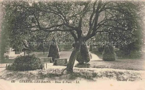 AK / Ansichtskarte Luxeuil-les-Bains LURE 70 Haute-Saone Parc Baeume Bank Weg Hecken Park Kurgarten
