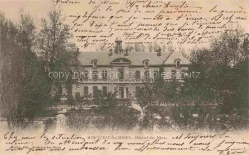 AK / Ansichtskarte Montceau-les-Mines Montceaux-l Etoile Charolles 71 Saone-et-Loire Hôpital-des-Mines Krankenhaus Baeume Park Gebaeude Weg Fassade