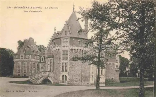 AK / Ansichtskarte Bonnetable MAMERS 72 Sarthe Château-de-Bonnétable Schloss Turm Graben Bruecke Baeume Renaissancearchitektur