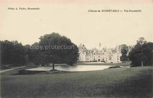 AK / Ansichtskarte Bonnetable MAMERS 72 Sarthe Schloss Teich Baeume Park Wiese Skulptur Tuerme