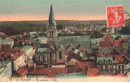 AK / Ansichtskarte LA FLECHE 72 Sarthe Kirchturm Kirche Daecher Stadtbild Altstadt Hôtel-du-Lion-d or Rue-du-Port