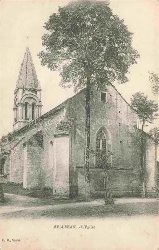 AK / Ansichtskarte Melleran NIORT 79 Deux-Sevres Eglise Kirchturm Romanik Mauerwerk Baum