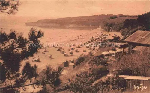 AK / Ansichtskarte Meschers-sur-Gironde Saintes 17 Charente-Maritime Conche-des-Nonnes Strand Strandhuetten Badegaeste Meer Klippen Bucht