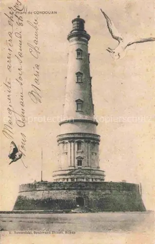 AK / Ansichtskarte Cordouan Ile de Lesparre-Medoc 33 Gironde Phare-de-Cordouan Leuchtturm Moewe Meer Insel Atlantik Granitturm