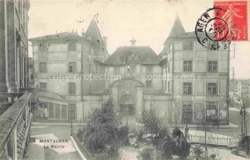 AK / Ansichtskarte MONTAUBAN 82 Tarn-et-Garonne Mairie Rathaus Tuermchen Garten Laterne Platz Baeume