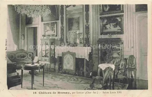 AK / Ansichtskarte Chateau de Mornay St-Pierre-de-l Isle Saint-Jean-d Angely 17 Charente-Maritime Salon-Louis-XVI Kamin Gemaelde Spiegel Vitrine Kronleuchter Parkett
