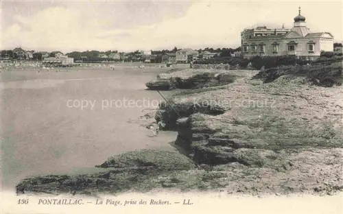 AK / Ansichtskarte PONTAILLAC Royan 17 Charente-Maritime La-Plage Prise-des-Rochers Strand Felskueste Casino Badende Bucht