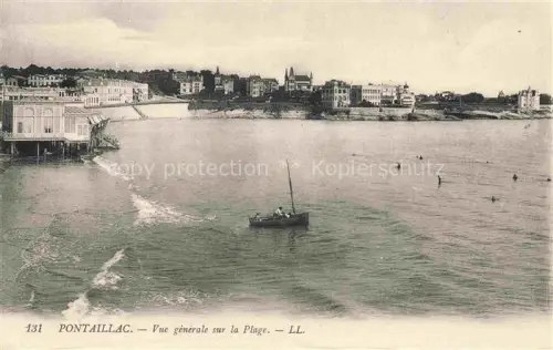 AK / Ansichtskarte PONTAILLAC Royan 17 Charente-Maritime Strand Bucht Segelboot Badende Villen Badehaus Kueste