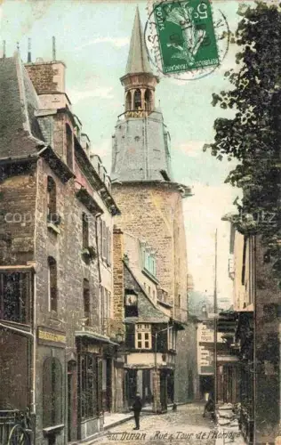 AK / Ansichtskarte DINAN 22 Cotes-d Armor Rue et Tour de l'Horloge