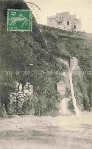 AK / Ansichtskarte Etables-sur-Mer Saint-Brieuc 22 Cotes-d Armor Grotte Notre Dame de Lourdes Villa Perséveranza