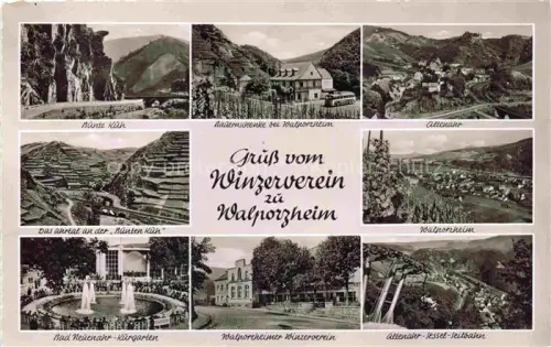AK / Ansichtskarte Walporzheim Bad Neuenahr-Ahrweiler Rheinland-Pfalz Winzerverein Walporzheimer-Winzerverein Ahr Weinberge Ahrtal Bunte-Kuh Altenahr Seilbahn Mehrbildkarte