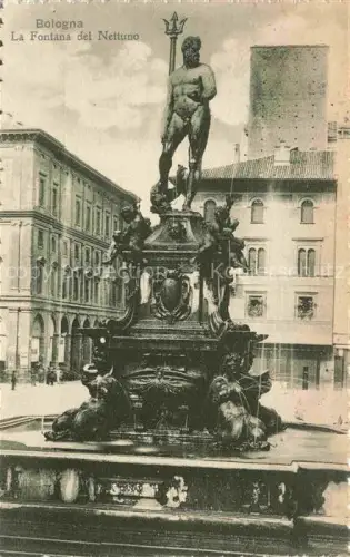 AK / Ansichtskarte BOLOGNA IT Fontana-del-Nettuno Neptunbrunnen Piazza-del-Nettuno Skulptur Neptun Brunnen Gebaeude Arkaden