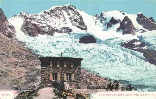 AK / Ansichtskarte Tschiervahuette 2580m Piz Roseg GR und Piz Bernina