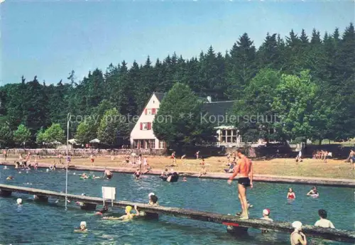 AK / Ansichtskarte Kirchheim Euskirchen NRW Steinbachtalsperre Naturschwimmbad Gaststaette Seifert