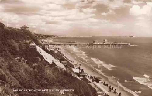 AK / Ansichtskarte BOURNEMOUTH UK Pier West-Cliff Strand Meer Klippe Promenade Badegaeste Lift