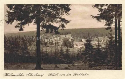 AK / Ansichtskarte Waldseebad Hahnenklee Bobbahn Nadelwald Ortspanorama Oberharz Fichten Blick-von-der-Bobbahn
