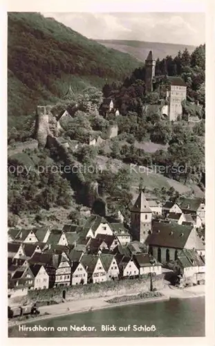 AK / Ansichtskarte Hirschhorn Neckar Hessen Schloss Neckar Fachwerkhaeuser Altstadt Kirche Burg Wald Luftbild