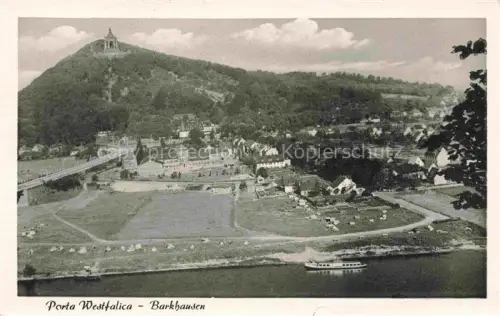 AK / Ansichtskarte PORTA WESTFALICA NRW Kaiser-Wilhelm-Denkmal Weser Dampfer Barkhausen Tal Huegel Ufer