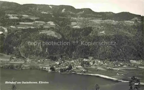 AK / Ansichtskarte Steindorf Ossiacher See Kaernten AT Ossiachersee See Dorf Wald Huegel Talblick Ufer Berglandschaft