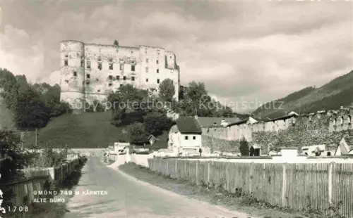 AK / Ansichtskarte Gmuend Kaernten AT Alte-Burg Burgruine Stadtmauer Strasse Dorf Wald Huegel