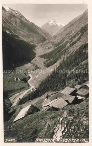 AK / Ansichtskarte Gaislach Soelden oetztal Tirol AT Ventertal Tal Bergbach Kirchturm Weiler Berggipfel Wald Wiesen oetztal