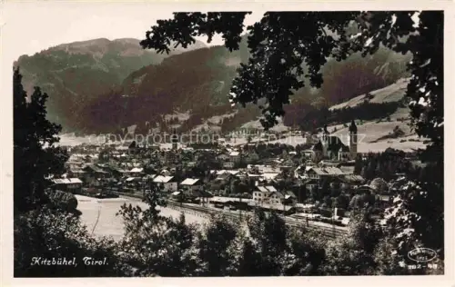 AK / Ansichtskarte Fieberbrunn Kitzbuehel Tirol AT Stadtpanorama Kirche Haeuser Bahnlinie Berge Wald Tal