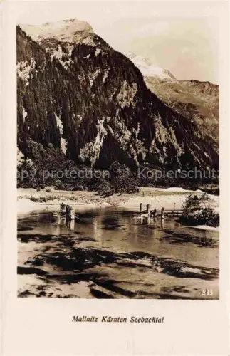 AK / Ansichtskarte MALLNITZ  Tauernbahn Kaernten AT Seebachtal Bergfluss Felsen Wald Steg Gebirgsbach Berge Schnee