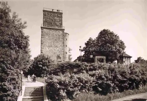 AK / Ansichtskarte Durlach Karlsruhe Baden BW Turmberg Turm Burghof Treppenaufgang Baeume Besucher