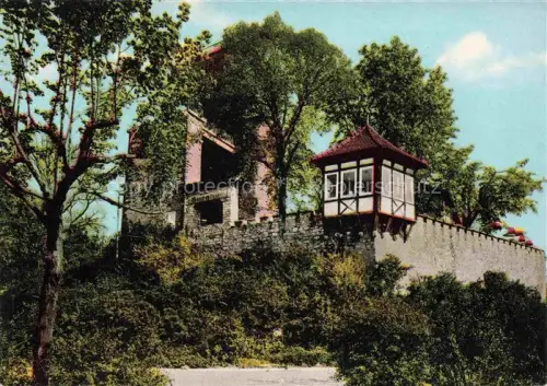 AK / Ansichtskarte Durlach Karlsruhe Baden BW Burghof Turmberg Hoehengaststaette Rheinebene Burgturm Erker Baeume Terrasse