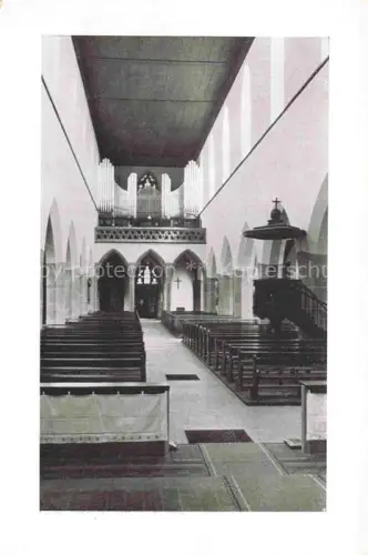 AK / Ansichtskarte Durlach Karlsruhe Baden BW Kath-Pfarrkirche St-Peter-und-Paul Kircheninnenraum Orgel Kirchenbaenke Kanzel Mittelschiff Gotik