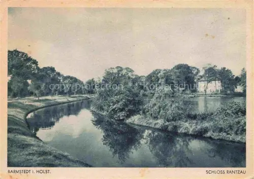 AK / Ansichtskarte Barmstedt Schloss-Rantzau Graben Teich Baeume Parkanlage Spiegelung Wasser