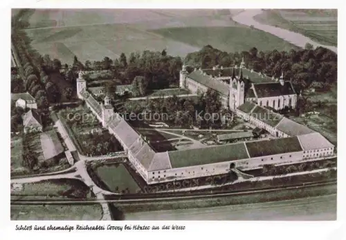 AK / Ansichtskarte Corvey Hoexter Weser Reichsabtei Schloss Westwerk Barock Kirche Weser Kloster