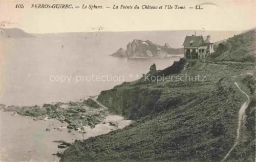 AK / Ansichtskarte PERROS-GUIREC Lannion 22 Cotes-d Armor Le Sphinx Pointe du Château et l'Ile Tomé