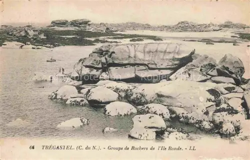AK / Ansichtskarte Tregastel LANNION 22 Cotes-d Armor Groupe de rochers de l'Ile Ronde