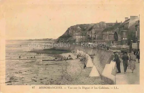 AK / Ansichtskarte Arromanches-les-Bains Bayeux 14 Calvados Vue sur la digue et les cabines