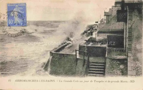 AK / Ansichtskarte Arromanches-les-Bains Bayeux 14 Calvados La Grande Cale un jour de tempête et de grande marée