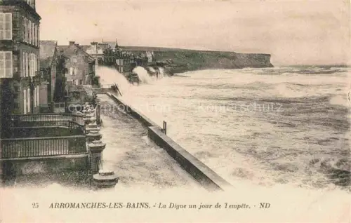 AK / Ansichtskarte Arromanches-les-Bains Bayeux 14 Calvados La Digue un jour de tempête