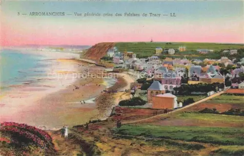 AK / Ansichtskarte Arromanches-les-Bains Bayeux 14 Calvados Vue générale prise des Falaises de Tracy