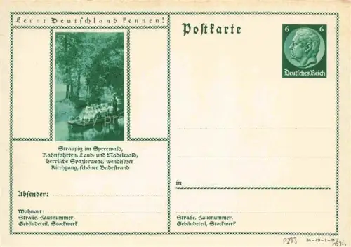 AK / Ansichtskarte Straupitz Dahme-Spreewald Brandenburg Kahnfahrten Spreewald Kaehne Bootsfahrt Nadelwald Wendischer-Kirchgang Badestrand Lernt-Deutschland-kennen