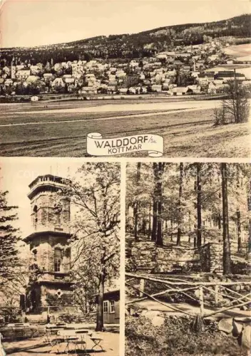 AK / Ansichtskarte Walddorf  Sachsen EIBAU Loebau Oberlausitz Sachsen Aussichtsturm Wald Felsen Kottmar Ortsansicht Mehrbildkarte Huegel Turm