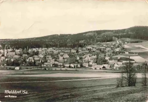 AK / Ansichtskarte Walddorf  Sachsen EIBAU Loebau Oberlausitz Sachsen Kottmar Panorama Dorfansicht Kirche Schornstein Wald Felder