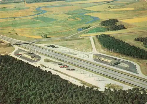 AK / Ansichtskarte Schwarmstedt Autobahnraststaetten Allertal Fliegeraufnahme