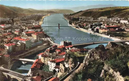 AK / Ansichtskarte VIENNE  Vienne-sur-le-Rhone 38 Isere Rhône Gère Pont-suspendu Bruecken Sainte-Colombe Stadtpanorama Huegel Luftbild