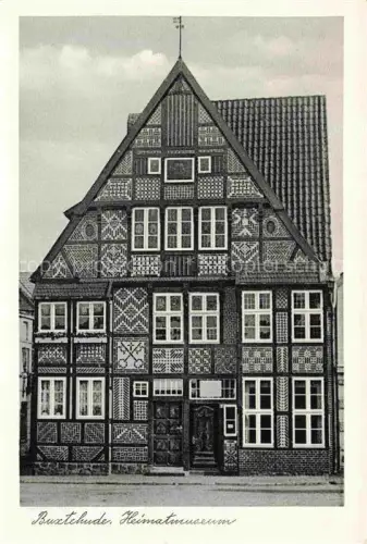 AK / Ansichtskarte Buxtehude Stade Niedersachsen Heimatmuseum Fachwerk Ornamentfachwerk Giebel Backstein Renaissance Niedersachsen