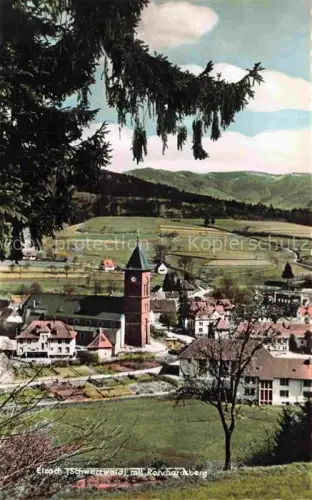 AK / Ansichtskarte Elzach Emmendingen BW Kirche Schwarzwald Rohrhardsberg Dorf Turm Wohnhaeuser Wiesen Wald