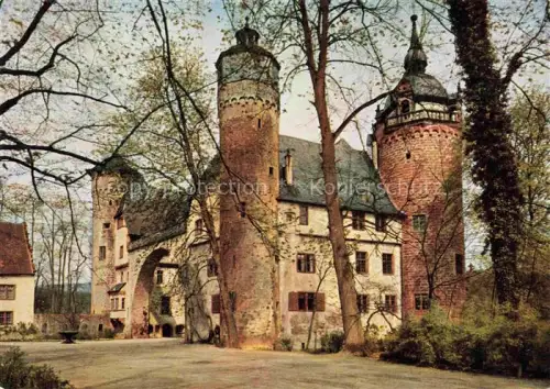 AK / Ansichtskarte Steinbach Michelstadt Odenwaldkreis Hessen Schloss-Fuerstenau Rundturm Backsteintuerme Mittelalterliches-Schloss Odenwald Innenhof Sandstein Burganlage Baeume