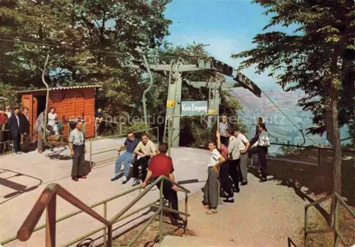 AK / Ansichtskarte Edenkoben Weinstrasse Rheinland-Pfalz Sesselbahn Bergstation Sessellift Weinstrasse Pfalz Talblick Wartende