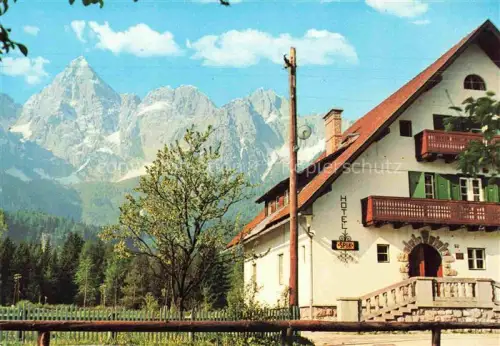 AK / Ansichtskarte Gozd Martuljek Slovenia Hotel-Spik Martuljkova-skupina Berge Julische-Alpen Wald Alpenhotel Balkon